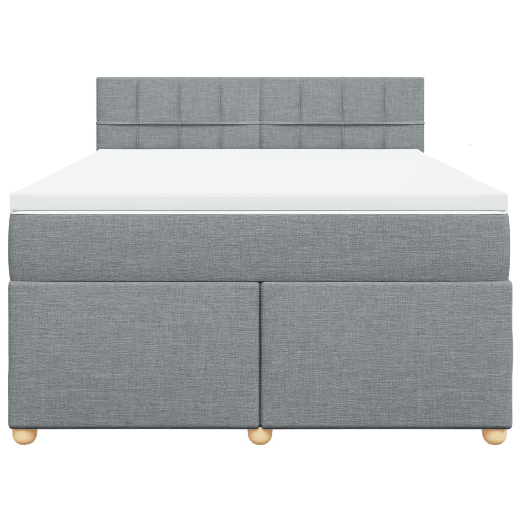 Krevet box spring s madracem svjetlosivi 140x200 cm od tkanine