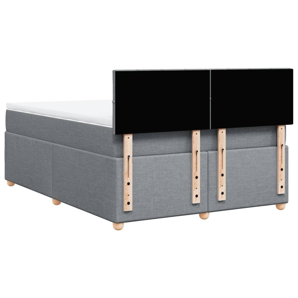 Krevet box spring s madracem svjetlosivi 140x200 cm od tkanine