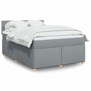 Krevet box spring s madracem svjetlosivi 140x200 cm od tkanine