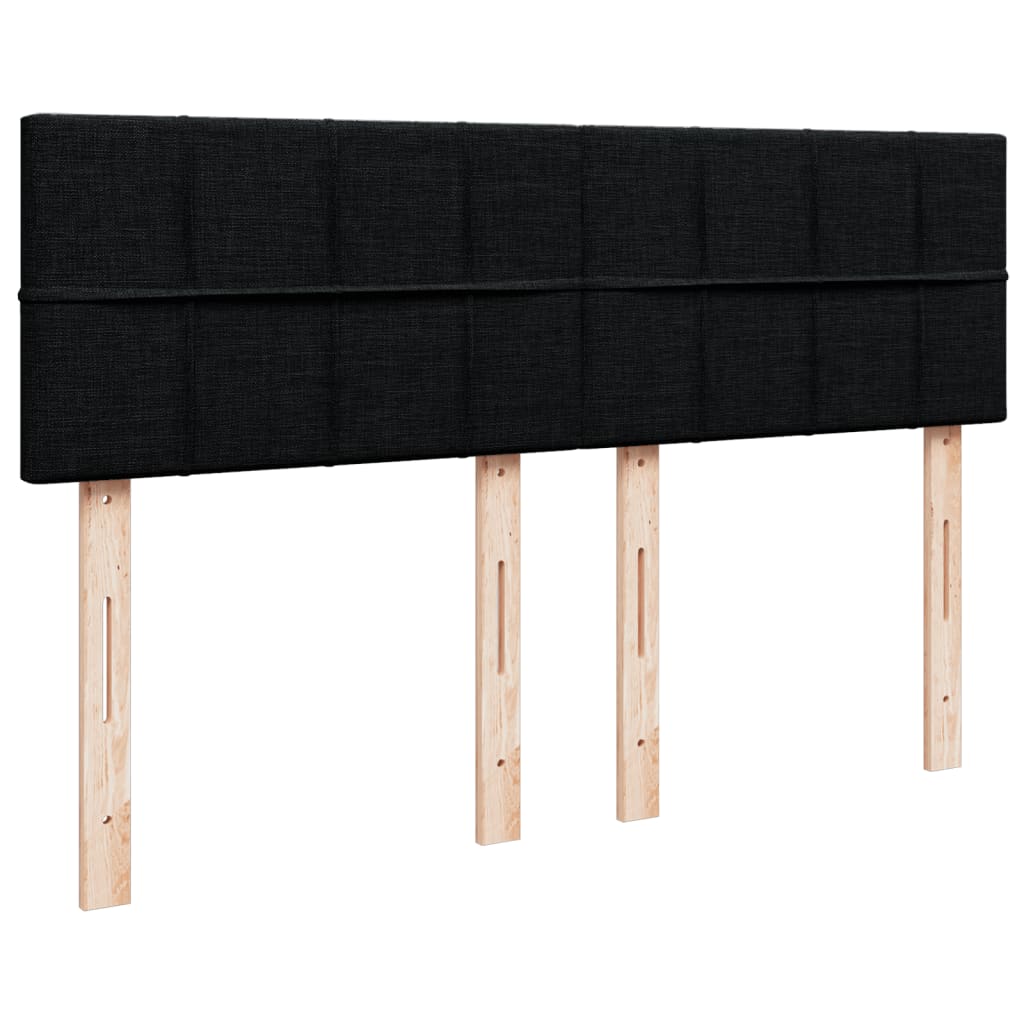 Krevet s oprugama i madracem crni 140x200 cm od tkanine