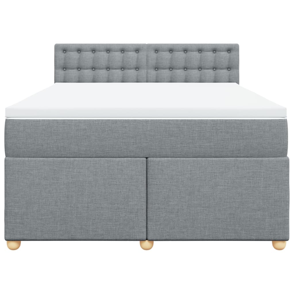 Krevet box spring s madracem svjetlosivi 140x200 cm od tkanine