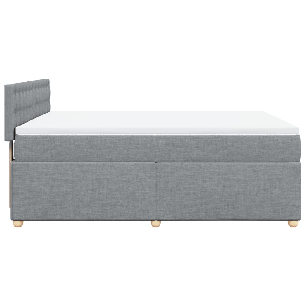 Krevet box spring s madracem svjetlosivi 140x200 cm od tkanine