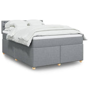 Krevet box spring s madracem svjetlosivi 140x200 cm od tkanine