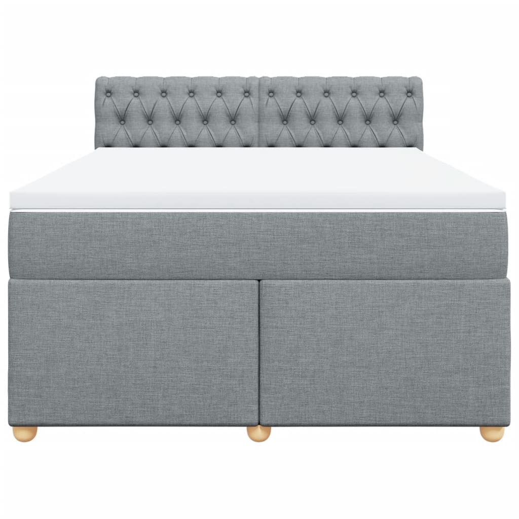 Krevet box spring s madracem svjetlosiva 160x200 cm tkanina