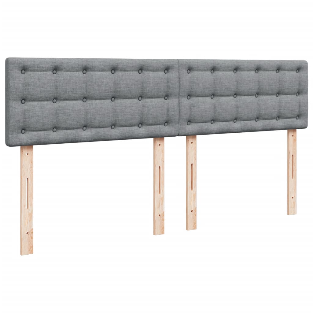 Krevet s oprugama i madracem svjetlosivi 200 x 200cm od tkanine