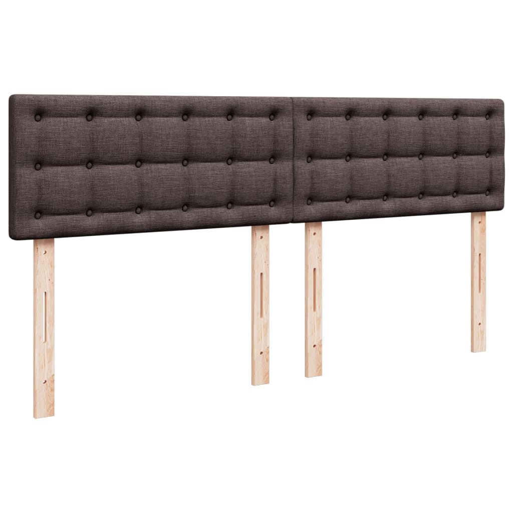 Krevet s oprugama i madracem tamnosmeđi 200x200 cm od tkanine