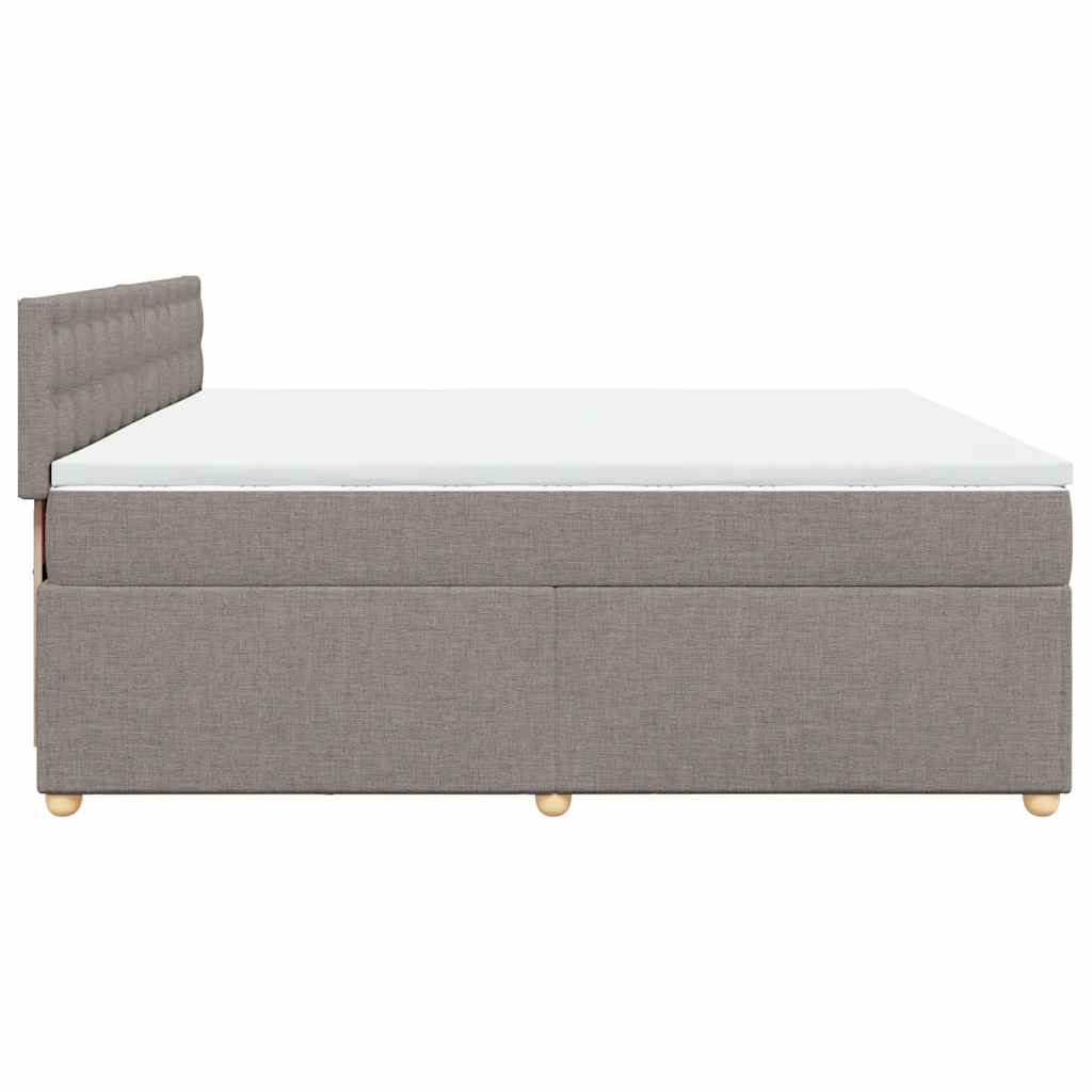 Krevet s oprugama i madracem smeđesivi 200x200 cm od tkanine