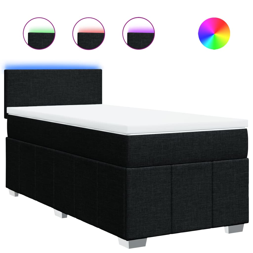 Box spring krevet s madracem crni 80 x 200 cm od tkanine