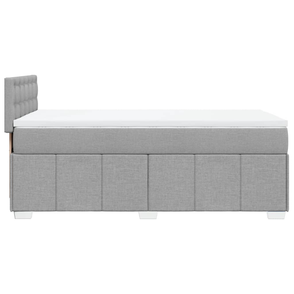 Box spring krevet s madracem svjetlosivi 90x190 cm od tkanine