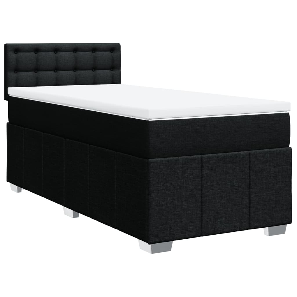 Box spring krevet s madracem crni 90x190 cm od tkanine
