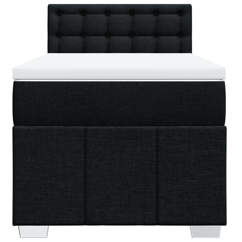 Box spring krevet s madracem crni 90x190 cm od tkanine