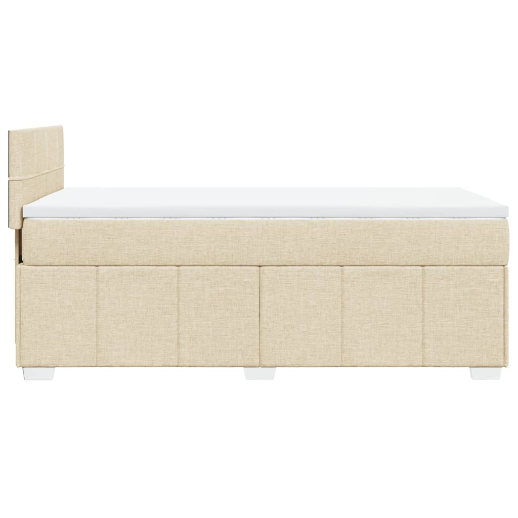 Krevet s oprugama i madracem krem 90 x 200 cm od tkanine
