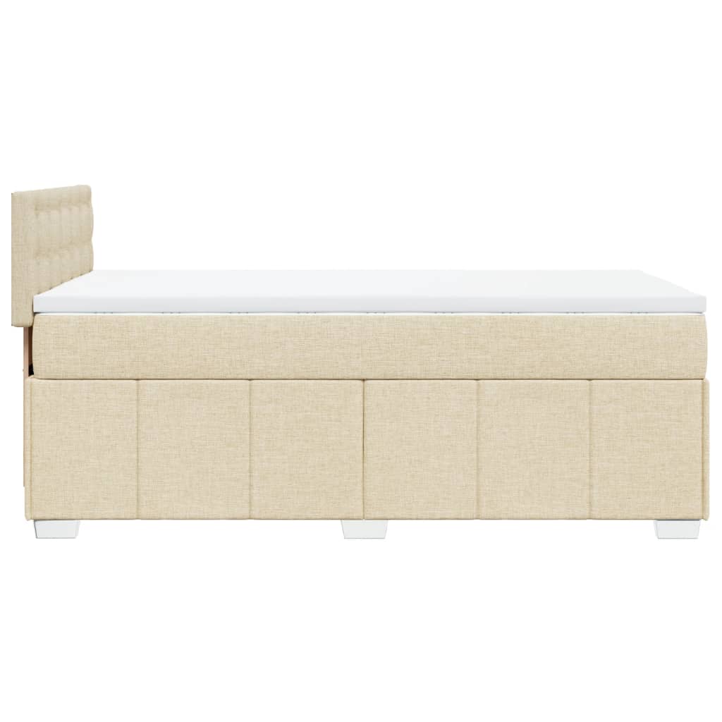 Krevet s oprugama i madracem krem 90 x 200 cm od tkanine