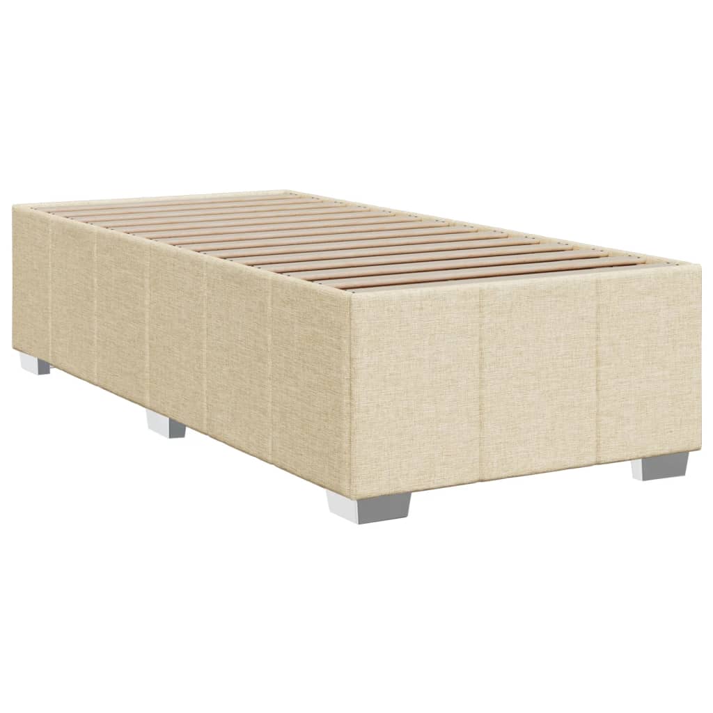 Krevet s oprugama i madracem krem 90 x 200 cm od tkanine