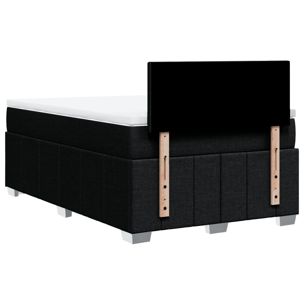 Krevet box spring s madracem crni 120 x 190 cm od tkanine