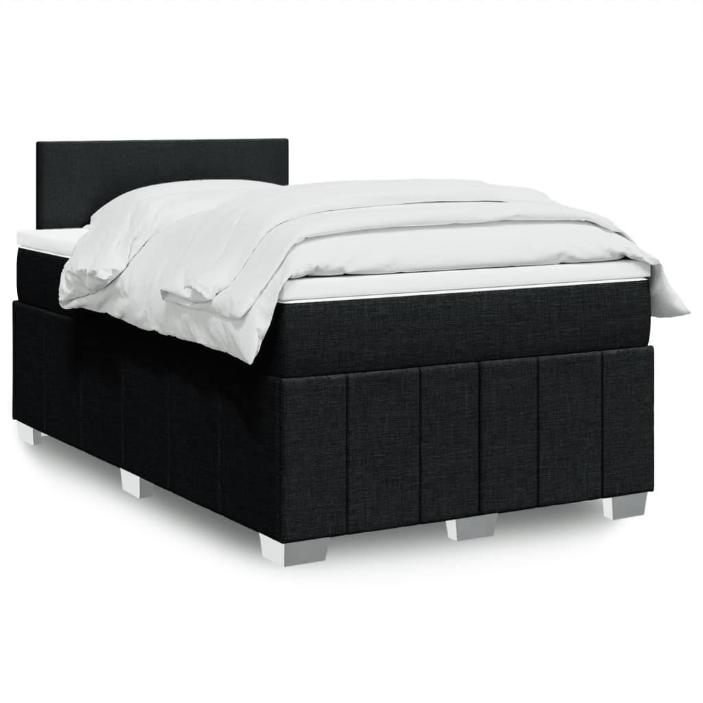 Krevet box spring s madracem crni 120 x 190 cm od tkanine