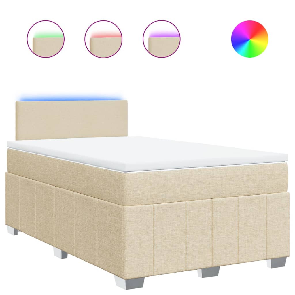 Krevet box spring s madracem krem 120 x 190 cm od tkanine