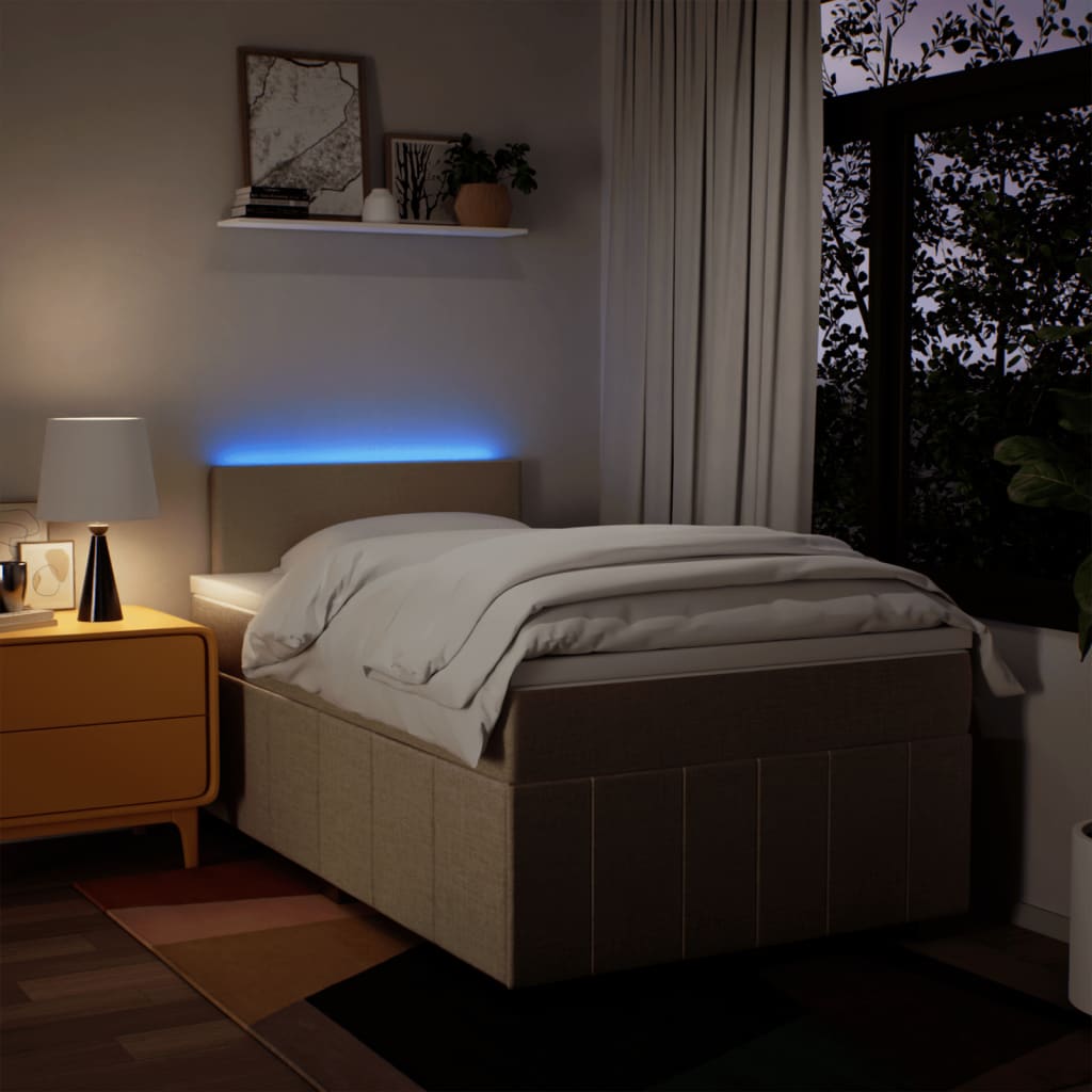 Krevet box spring s madracem krem 120 x 190 cm od tkanine