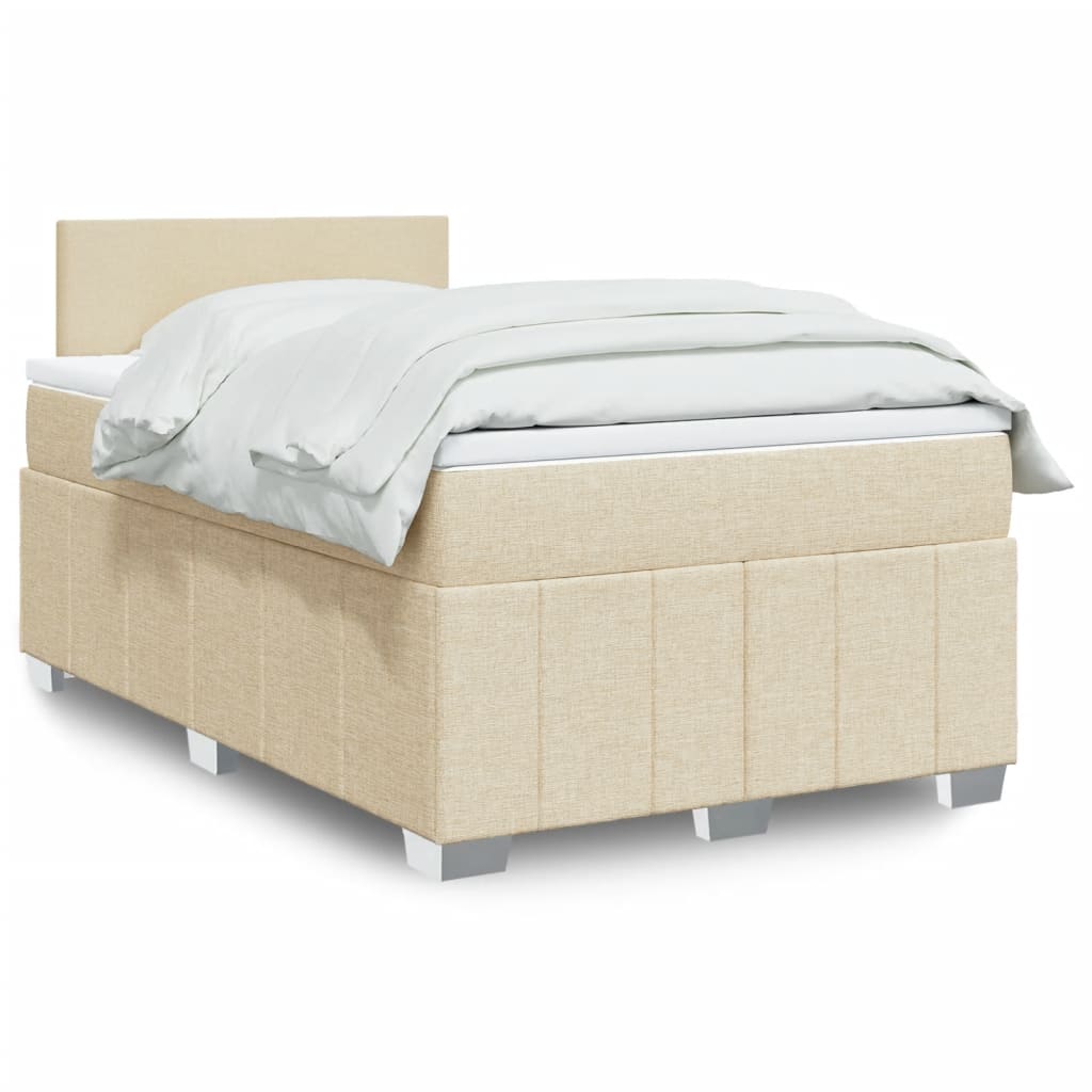 Krevet box spring s madracem krem 120 x 190 cm od tkanine