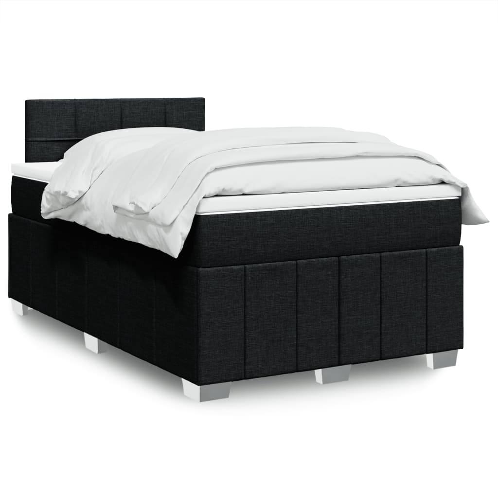 Krevet box spring s madracem crni 120 x 190 cm od tkanine