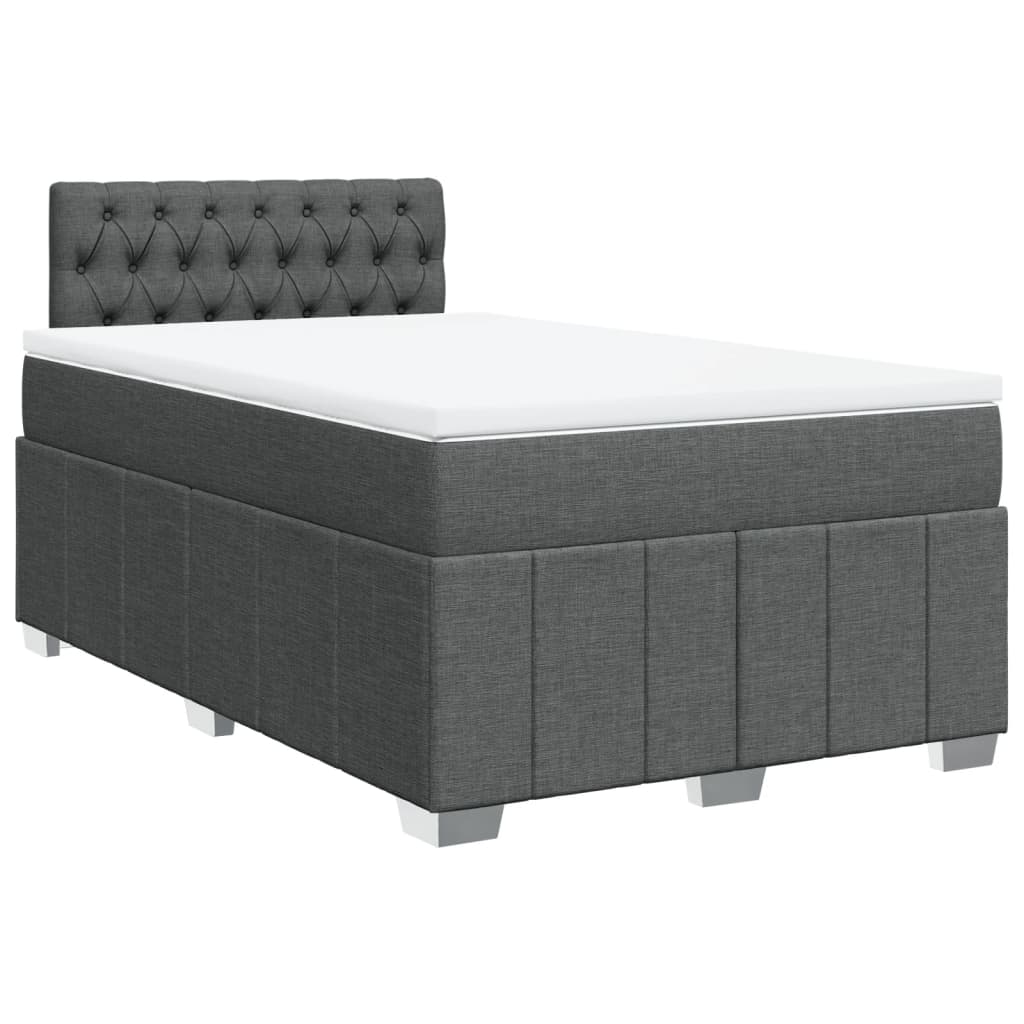 Krevet box spring s madracem tamnosivi 120 x 190 cm tkanina