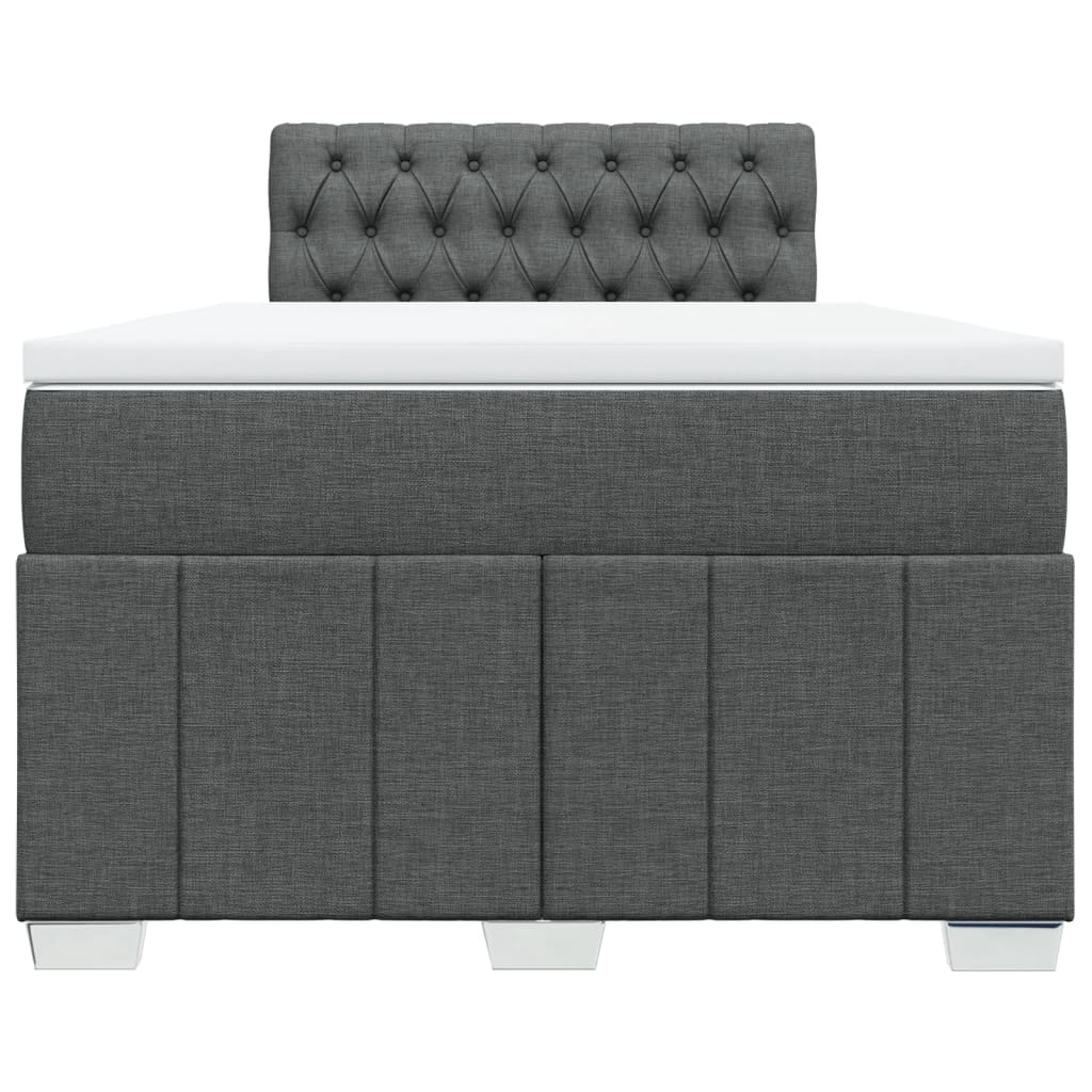 Krevet box spring s madracem tamnosivi 120 x 190 cm tkanina