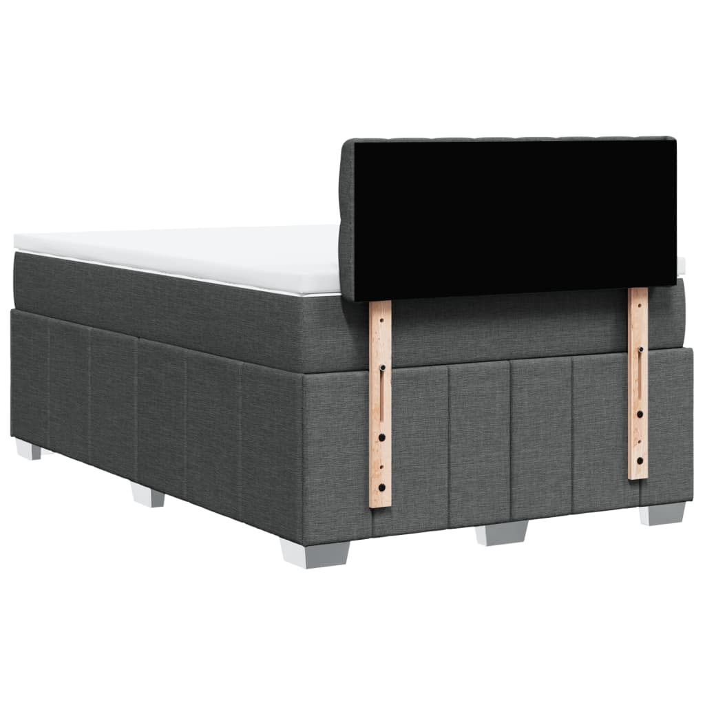 Krevet box spring s madracem tamnosivi 120 x 190 cm tkanina