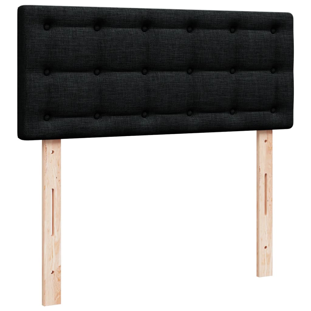 Krevet box spring s madracem crni 120 x 190 cm od tkanine