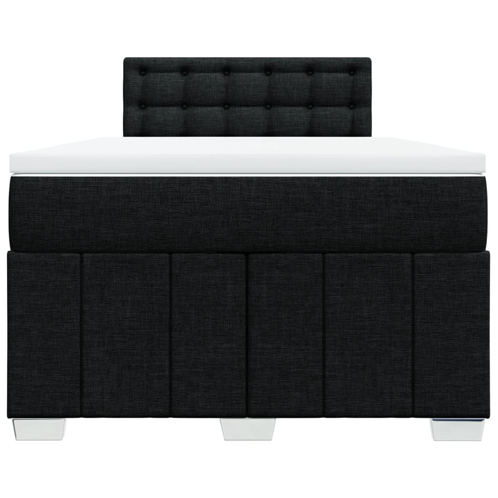 Krevet box spring s madracem crni 120 x 190 cm od tkanine