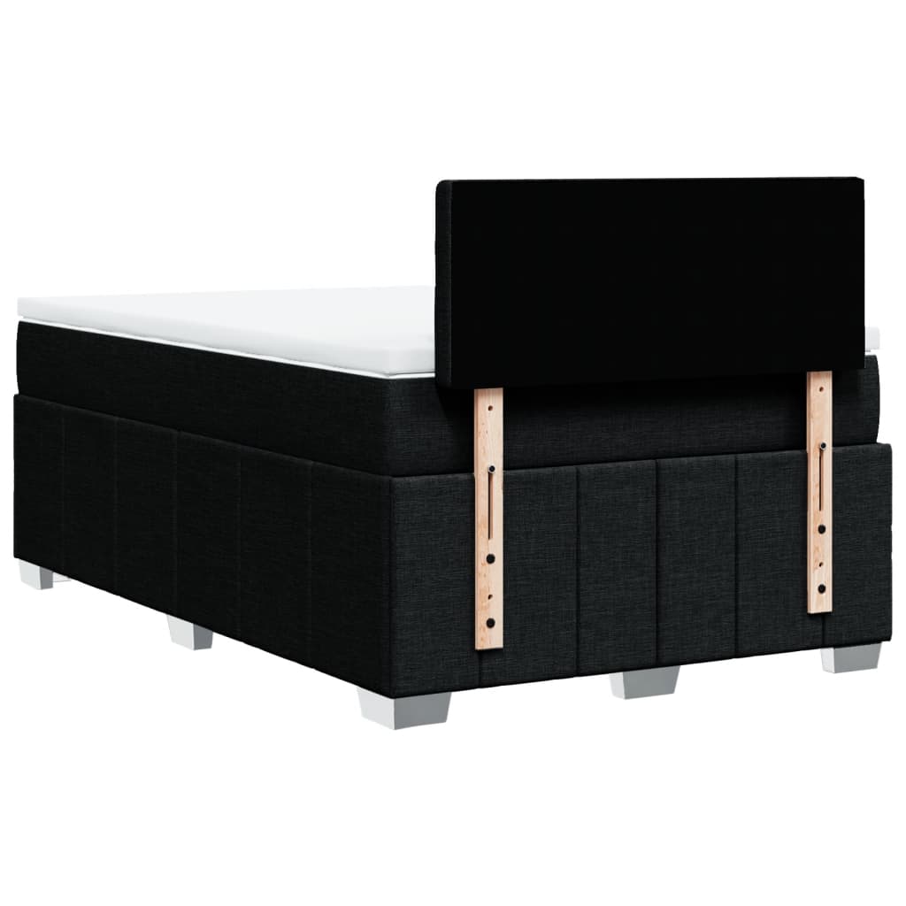 Krevet box spring s madracem crni 120 x 190 cm od tkanine