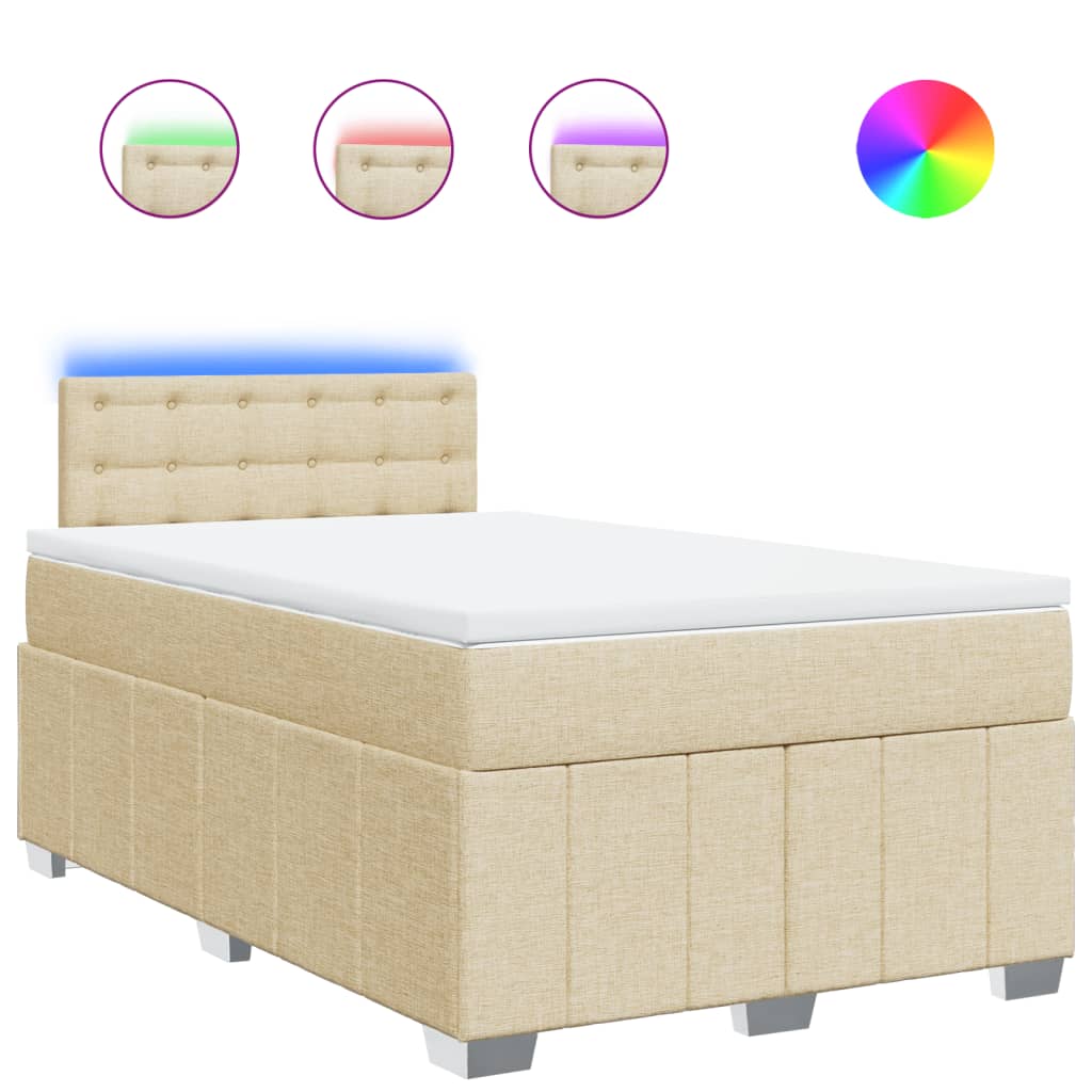 Krevet box spring s madracem krem 120 x 190 cm od tkanine