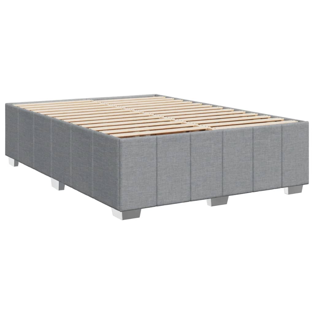 Krevet s oprugama i madracem svjetlosivi 140x190 cm od tkanine