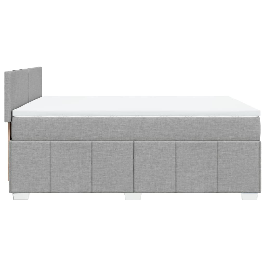 Krevet box spring s madracem svjetlosiva 160x200 cm tkanina