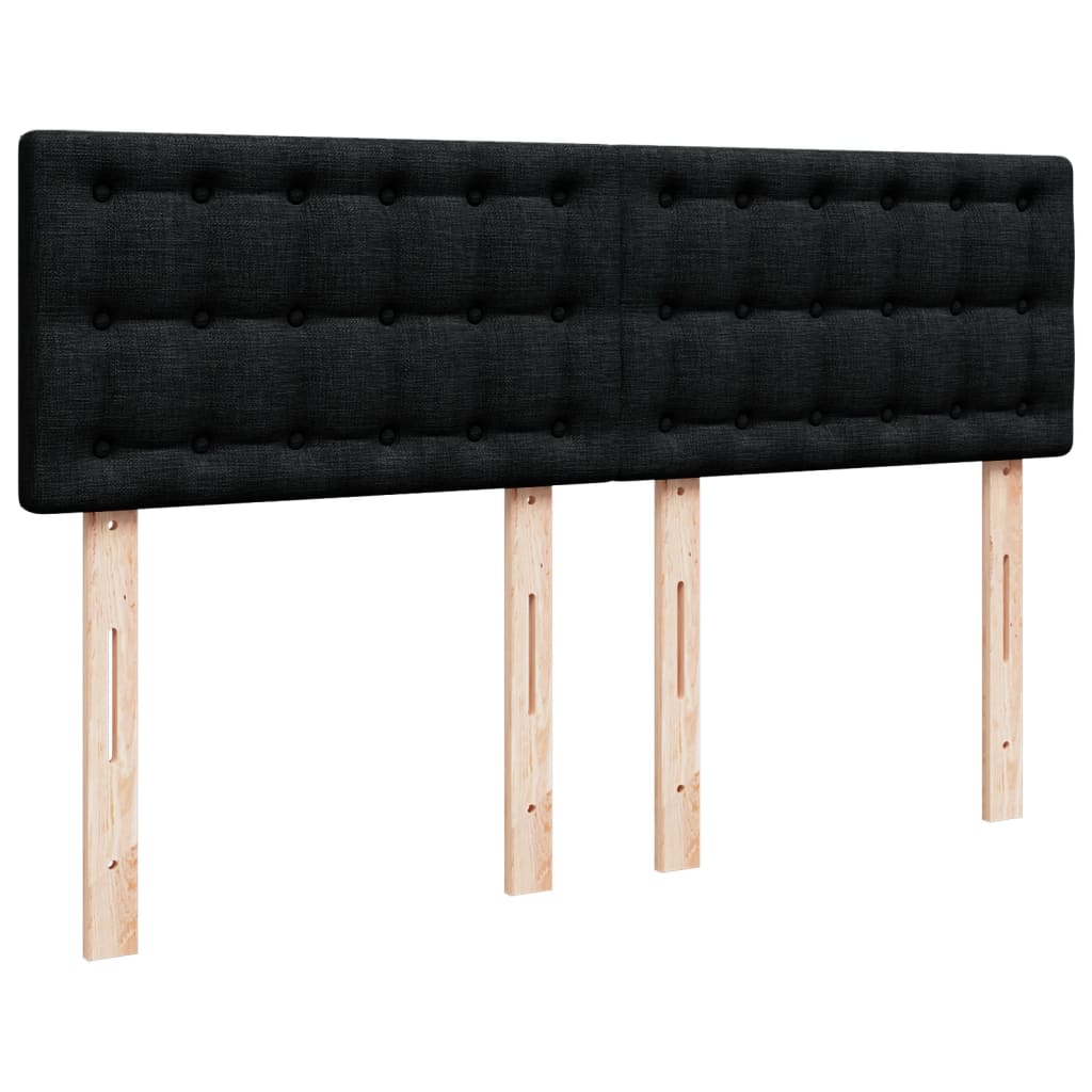 Krevet s oprugama i madracem crni 160x200 cm od tkanine
