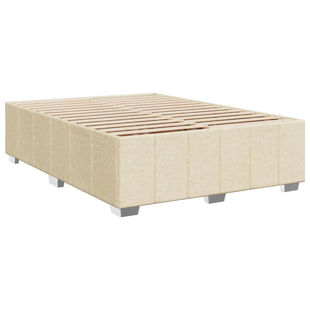 Krevet s oprugama i madracem krem 160x200 cm od tkanine
