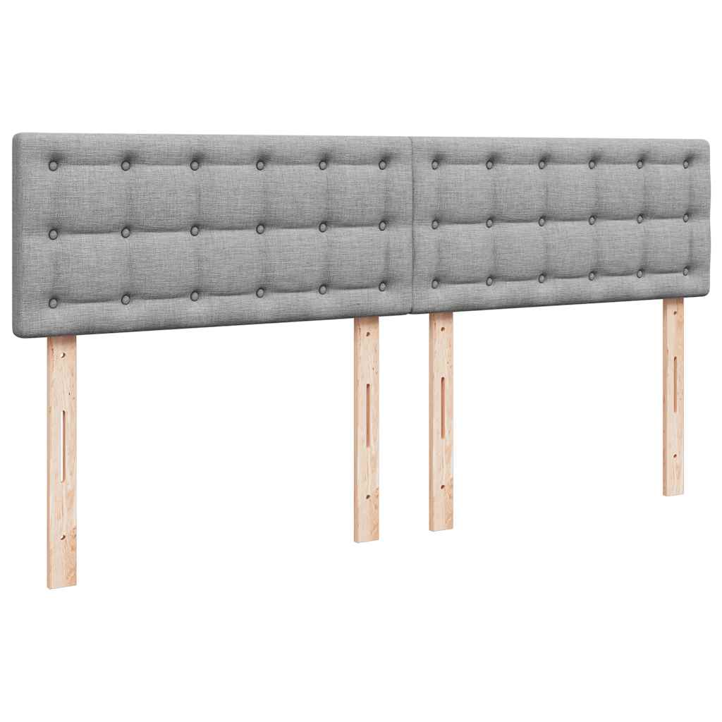 Krevet s oprugama i madracem svjetlosivi 200 x 200cm od tkanine
