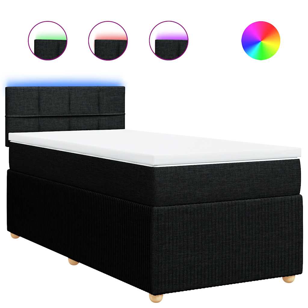 Box spring krevet s madracem crni 80 x 200 cm od tkanine