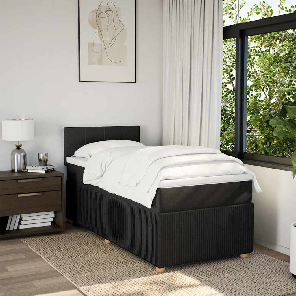 Box spring krevet s madracem crni 80 x 200 cm od tkanine