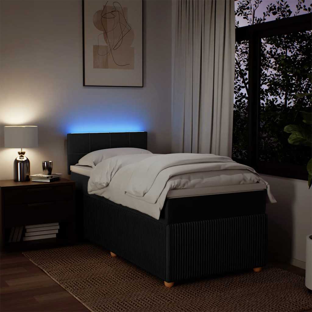 Box spring krevet s madracem crni 80 x 200 cm od tkanine