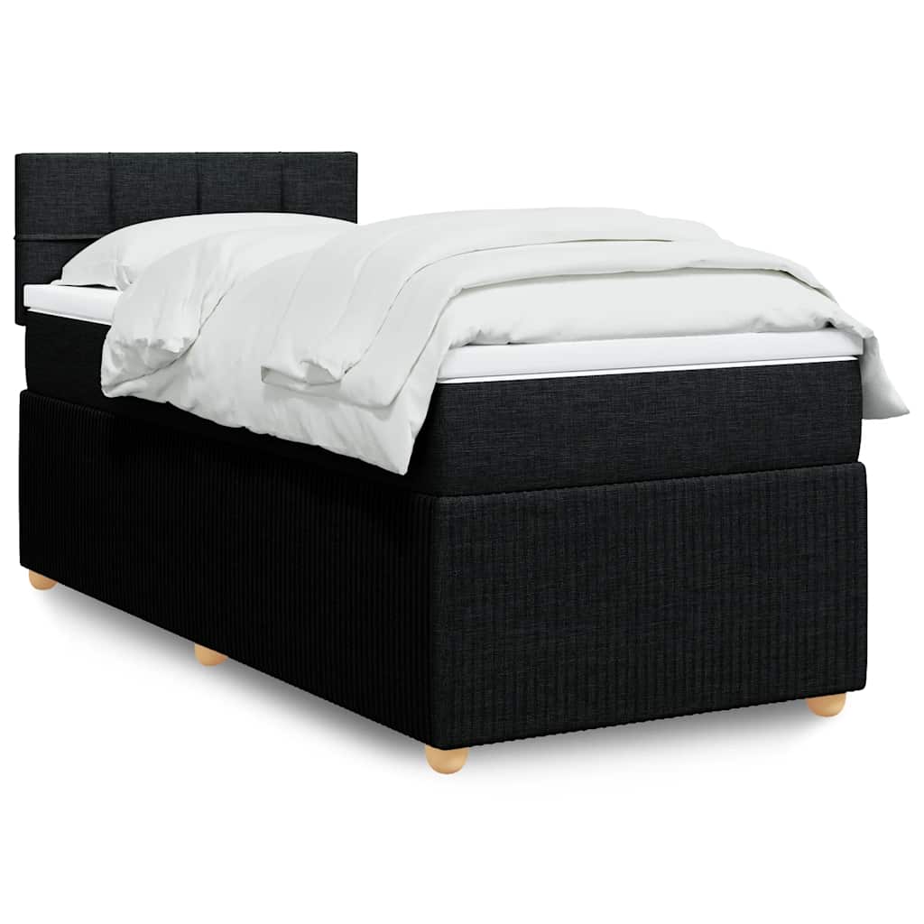 Box spring krevet s madracem crni 80 x 200 cm od tkanine