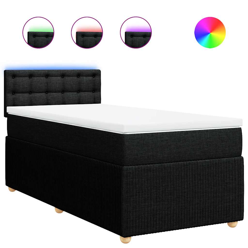 Box spring krevet s madracem crni 80 x 200 cm od tkanine