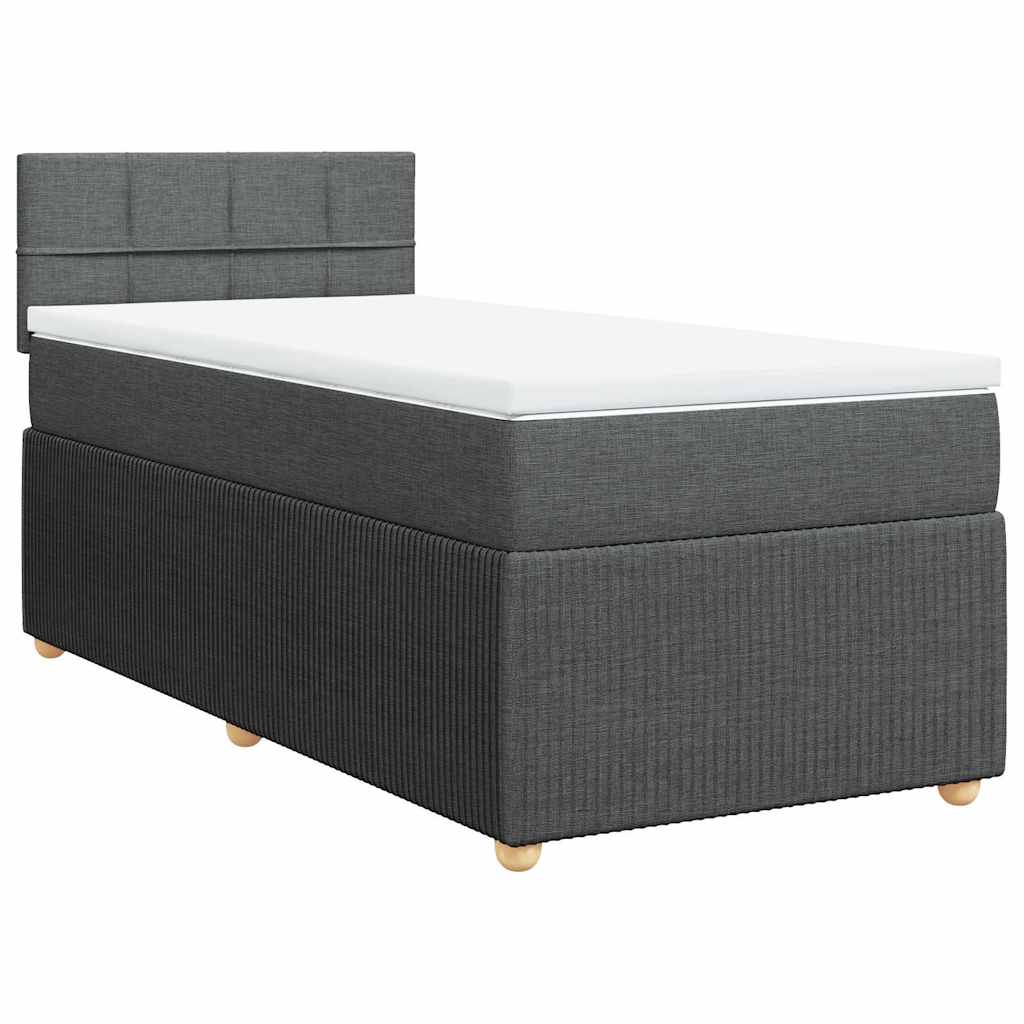 Krevet s oprugama i madracem tamnosivi 90 x 190 cm od tkanine
