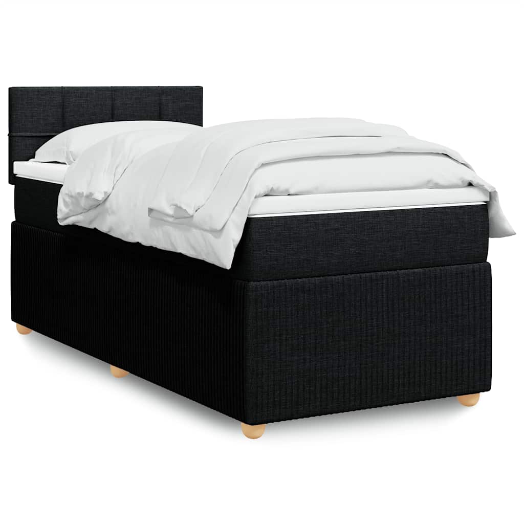 Box spring krevet s madracem crni 90x190 cm od tkanine