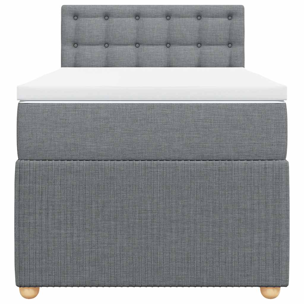 Box spring krevet s madracem svjetlosivi 90x190 cm od tkanine