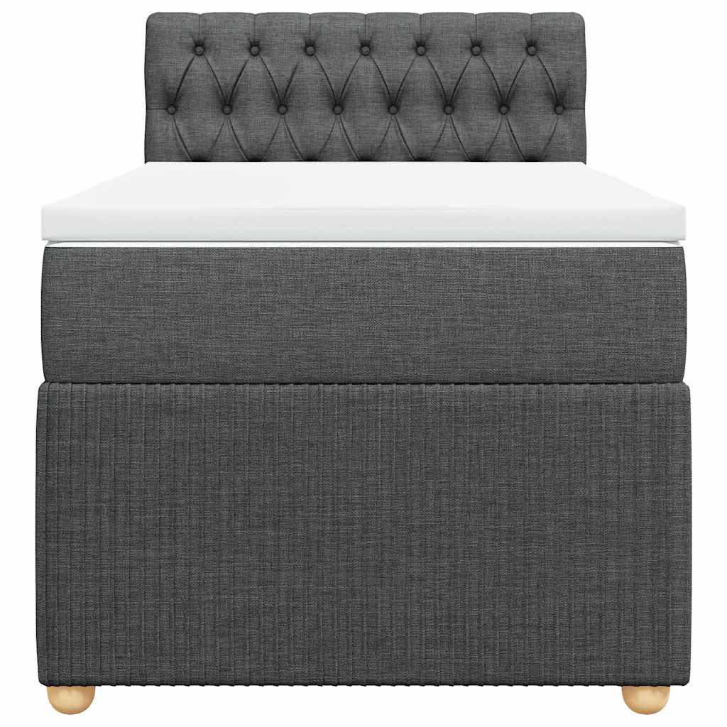 Krevet s oprugama i madracem tamnosivi 90x200 cm od tkanine