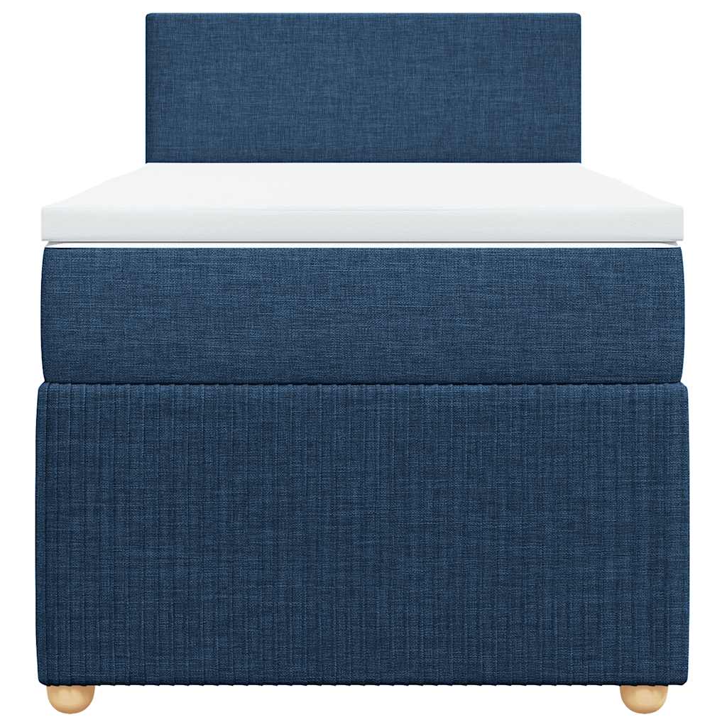 Krevet s oprugama i madracem plavi 100 x 200 cm od tkanine