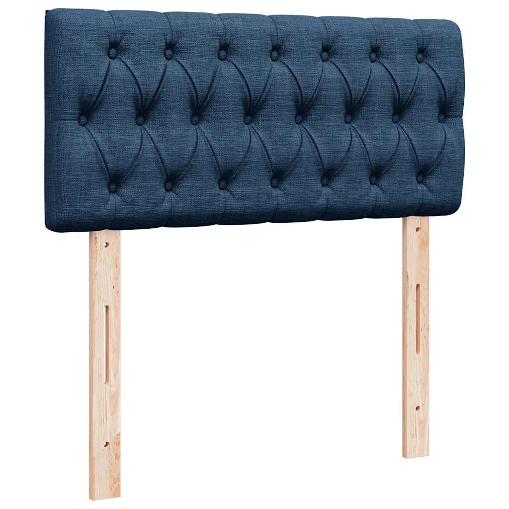 Krevet s oprugama i madracem plavi 100 x 200 cm od tkanine