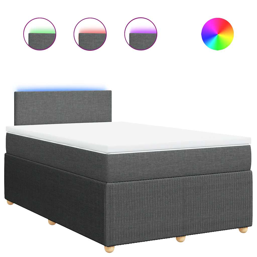 Krevet box spring s madracem tamnosivi 120 x 190 cm tkanina