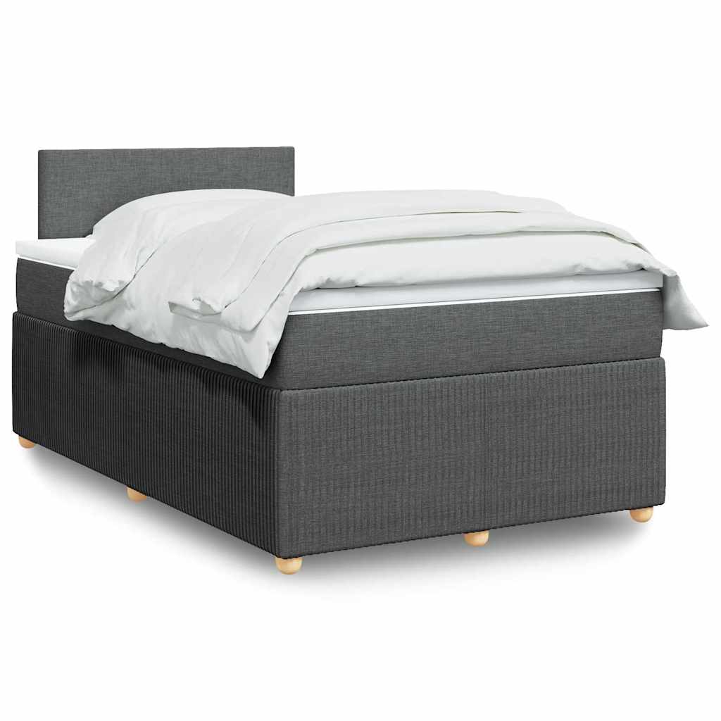 Krevet box spring s madracem tamnosivi 120 x 190 cm tkanina