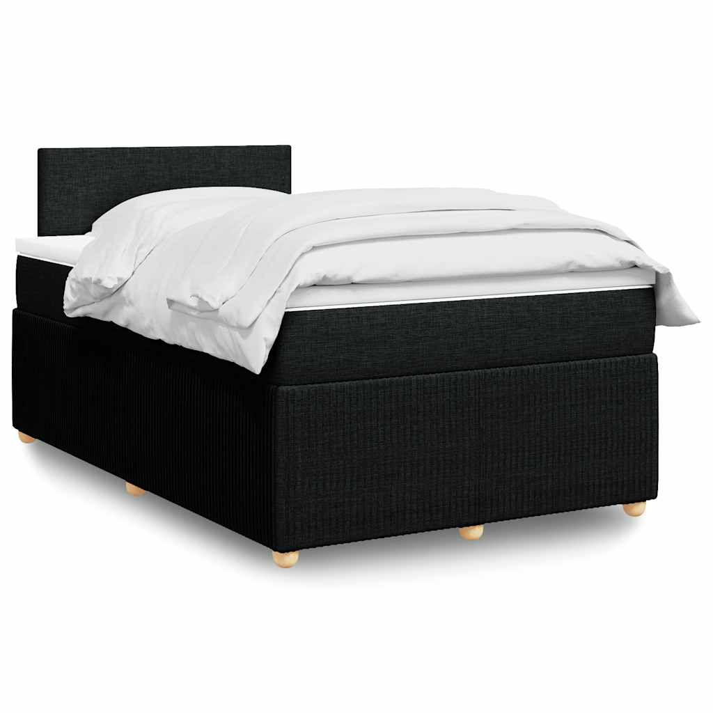 Krevet box spring s madracem crni 120 x 190 cm od tkanine